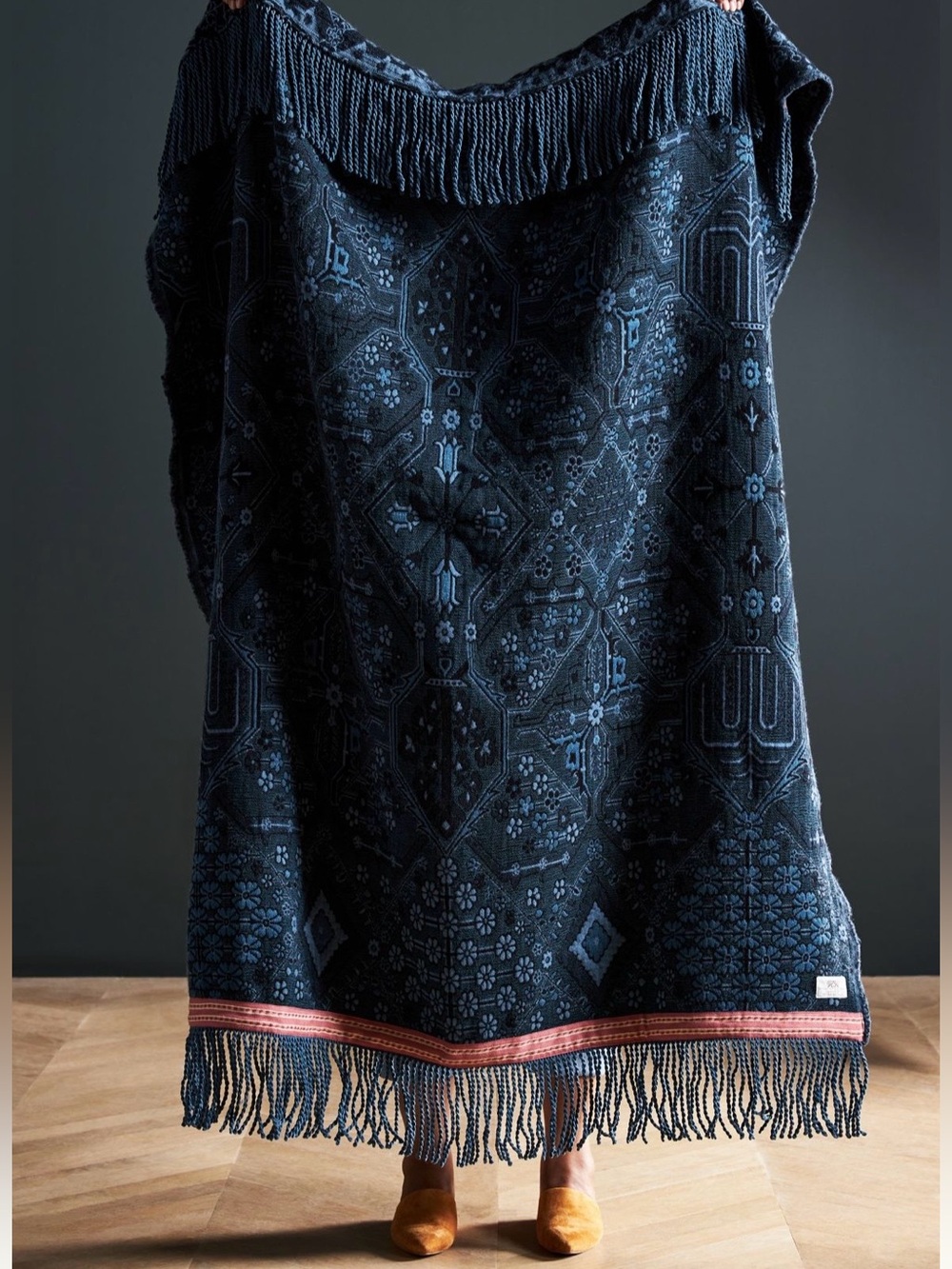 Anthropologie x House of Hackney Dark Blue Jacquard Throw